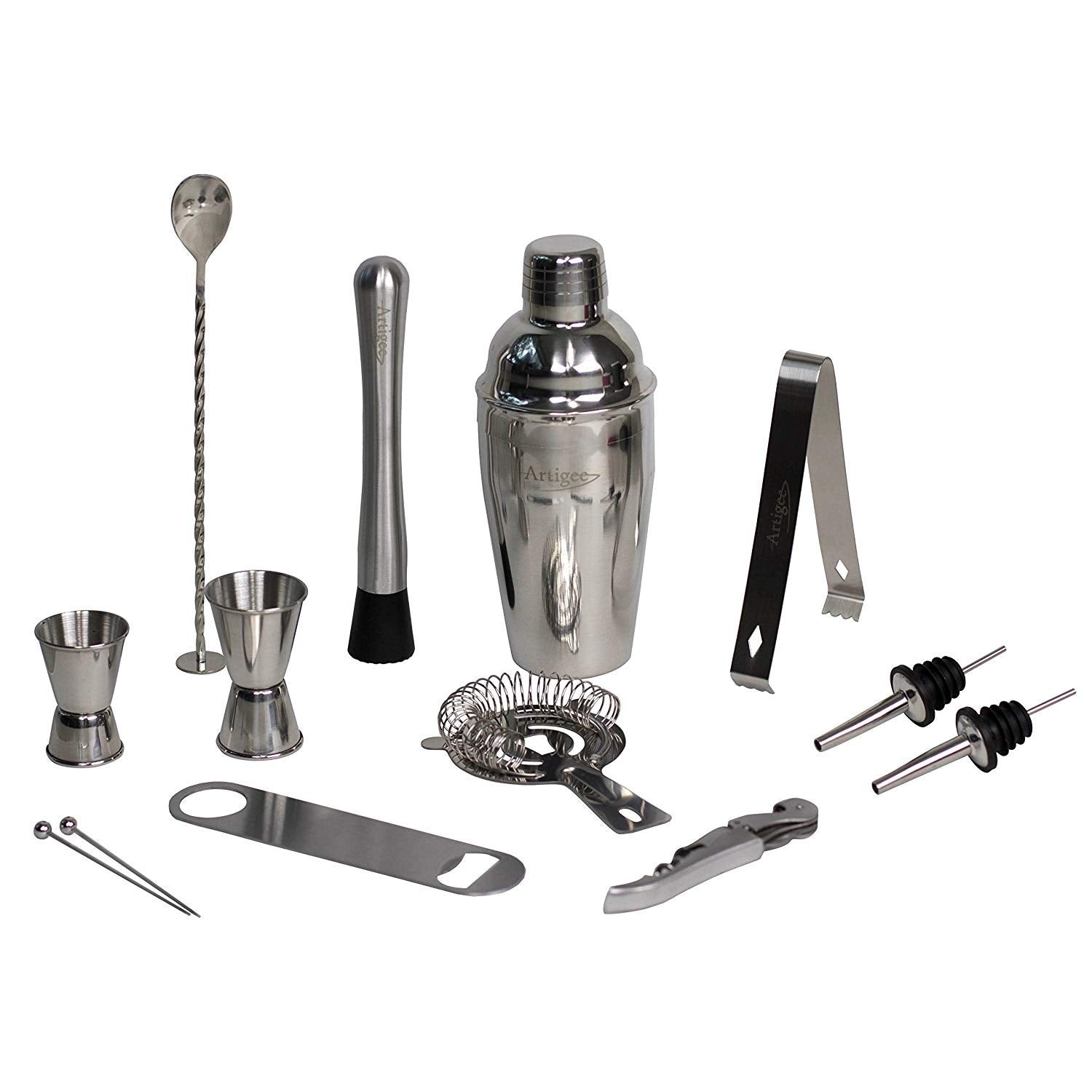 Mixology Cocktail Kit - 13 piece Stainless Steel Bar Set