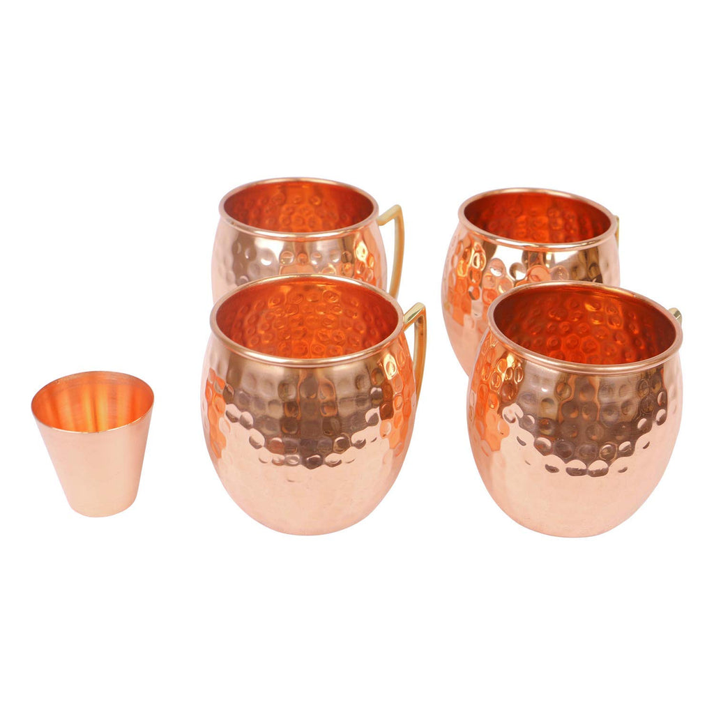 4-Piece Moscow Mule Mug Set (16oz) with Shot Glass