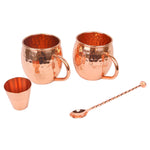 2-Piece Moscow Mule Mug Set (16oz) with Shot Glass + Spoon