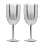 2-Piece Stainless Steel Stemmed Wine Glass With Lid, Double Wall Insulated, Unbreakable