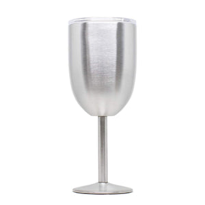 Artigee Stainless Steel Wine Glass, 10 oz Double Walled Vacuum Sealed Insulated Wine Goblet with Splash-Proof Lid BPA Free, Premium Grade 18/8 Stainless Steel