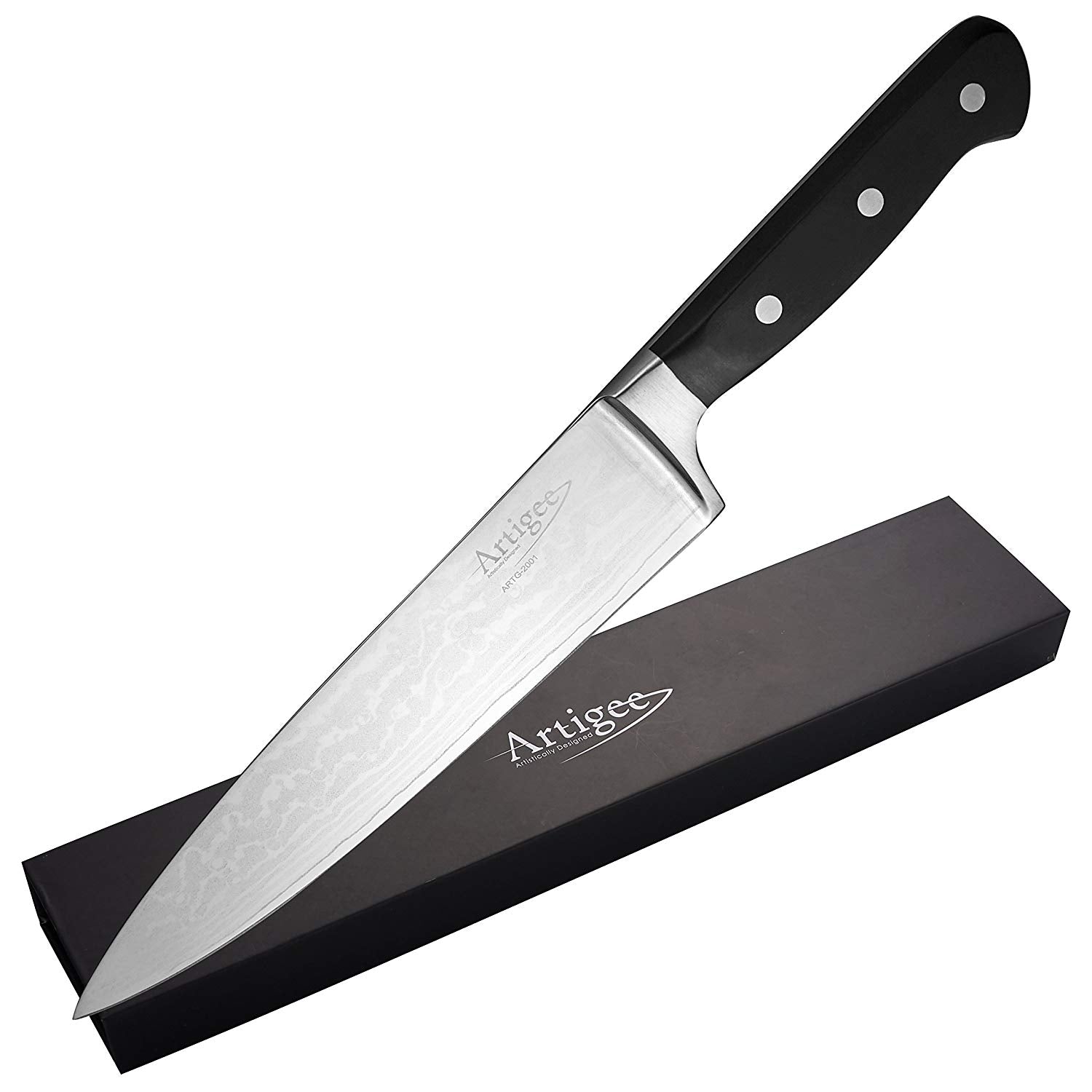 8" German Style Professional High Carbon Chef Knife with Blade Guard and Premium Gift Box