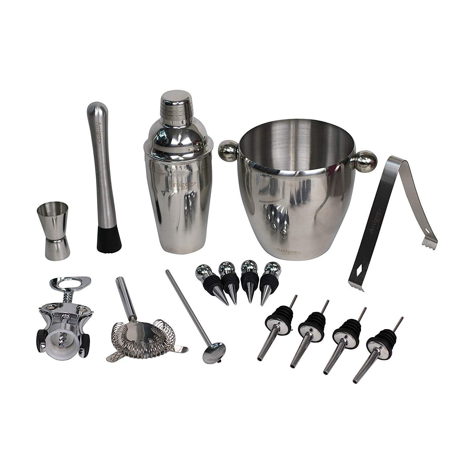 16-Piece Wine and Cocktail Bar Set - Stainless Steel