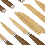 13-Piece Bronze Knife Set with Magnetic Block