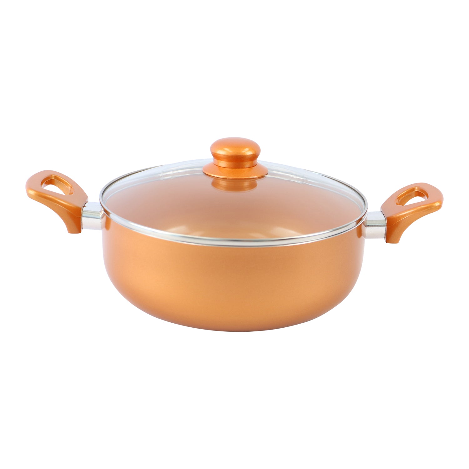 12-Piece Aluminum Cookware Set With Non-Stick Copper Ceramic Interiors