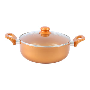 12-Piece Aluminum Cookware Set With Non-Stick Copper Ceramic Interiors