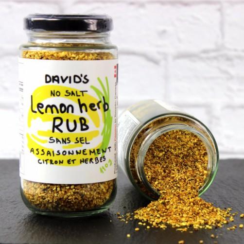 Lemon Herb Rub, citrus flavour, lemon juice, lemon oil, lemon peel, onion, garlic and spices