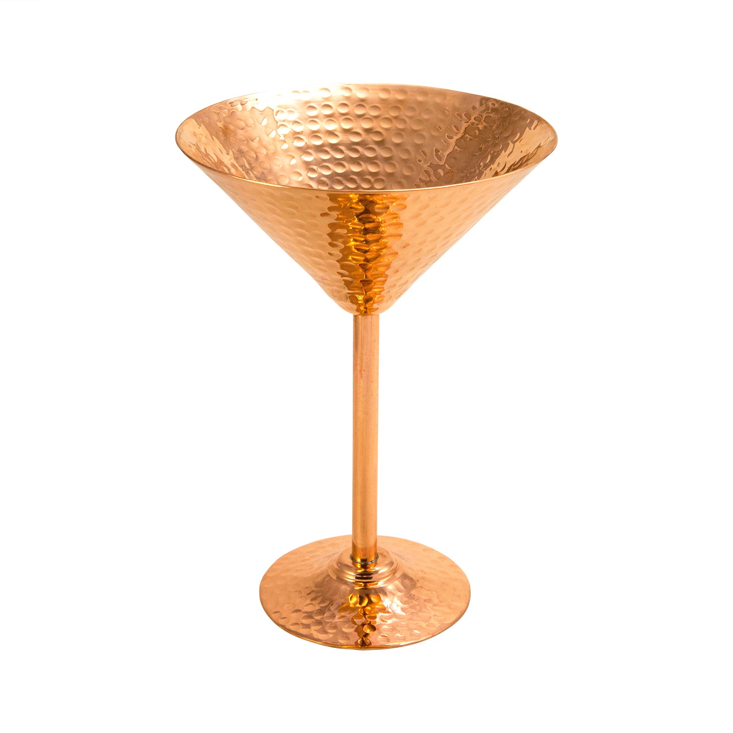 Copper Martini Glass – 10 oz. Handcrafted Hammered Finish, 100% Pure Copper