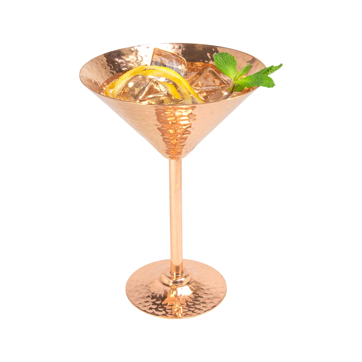 Copper Martini Glass – 10 oz. Handcrafted Hammered Finish, 100% Pure Copper